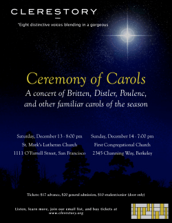 Ceremony of Carols - Program