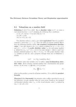 0.1 Valuations on a number field