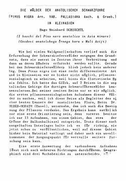 DIE W&Auml;LDER DER ANATOLISCHEN SCHWARZFOHRE f PI NUS