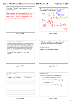 Lesson 1 Fractions and Decimal Conversions 8-24