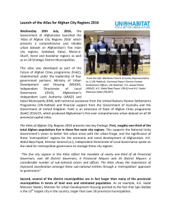 Launch of the Atlas for Afghan City Regions 2016
