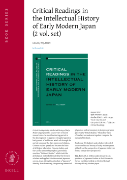 Critical Readings in the Intellectual History of Early Modern Japan (2