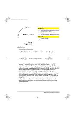 Taylor Polynomials - TI Education