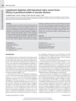 Complement depletion with humanised cobra venom