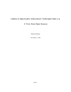 China`s Military Strategy Toward the U.S.