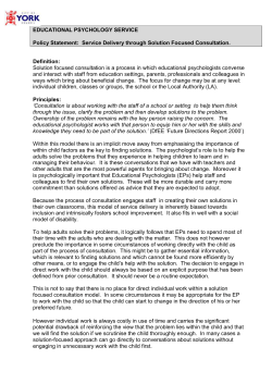 EDUCATIONAL PSYCHOLOGY SERVICE Policy Statement: Service