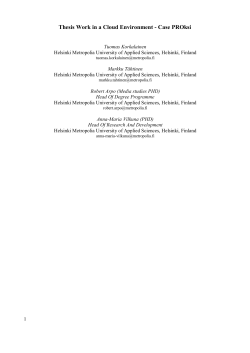 Thesis Work in a Cloud Environment