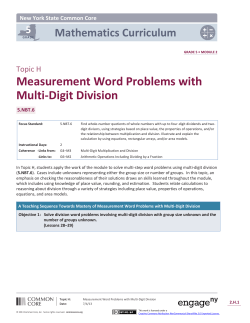 Topic H: Measurement Word Problems with Multi