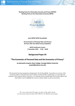 The Economics of Personal Data and