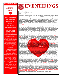 eventidings - The Salvation Army Eventide Home