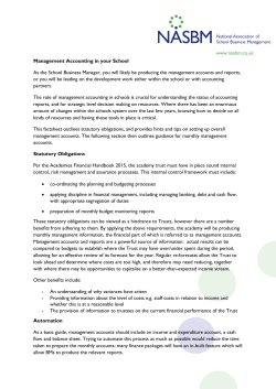 Management Accounting in your School As the School