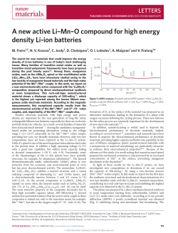 A new active Li&ndash;Mn&ndash;O compound for high energy density Li