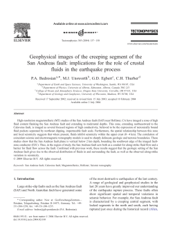 Geophysical images of the creeping segment of the San Andreas