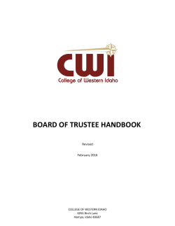 trustee handbook - College of Western Idaho