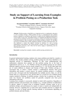Study on Support of Learning from Examples in Problem Posing as