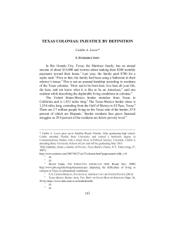 texas colonias: injustice by definition