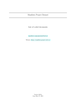 Manifesto Project Dataset List of coded documents