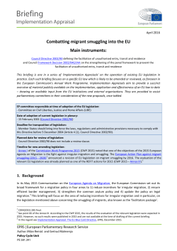 Combatting migrant smuggling into the EU