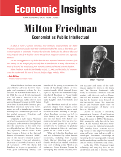 Milton Friedman: Economist as Public Intellectual