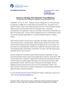 American Heritage Girls Reaches Troop Milestone of One