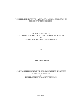 AN EXPERIMENTAL STUDY ON ABSTRACT ANAPHORA