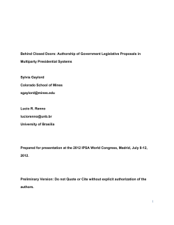 Behind Closed Doors: Authorship of Government Legislative