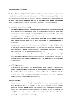 English Corner 3: due to and owing to The phrases due to and