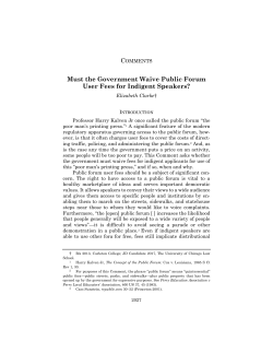 Must the Government Waive Public Forum User Fees for Indigent