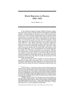 Black Migration to Muncie, 1860-1930