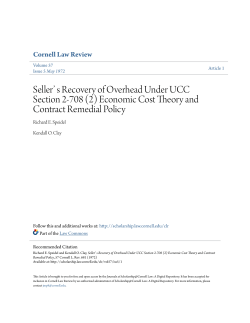 Seller` s Recovery of Overhead Under UCC Section 2-708
