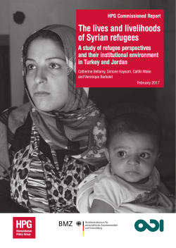 The lives and livelihoods of Syrian refugees