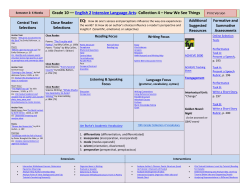 English 2 Intensive Language Arts