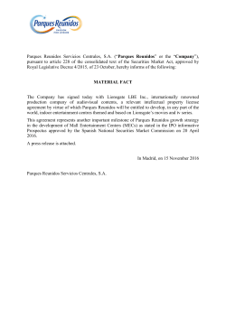 Parques Reunidos and Lionsgate announce partnership to develop