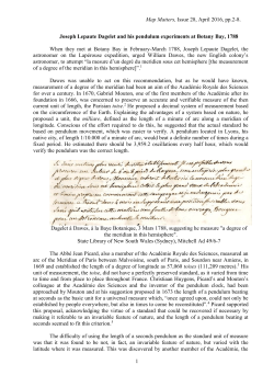 Joseph Lepaute Dagelet and his pendulum experiments at Botany