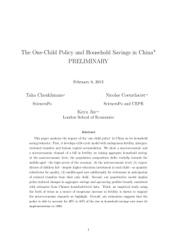 The One-Child Policy and Household Savings in China