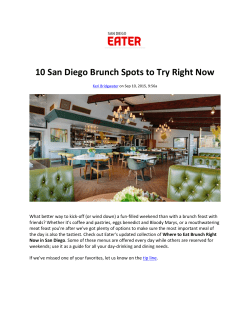 10 San Diego Brunch Spots to Try Right Now