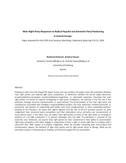 Main Right Party Responses to Radical Populist and