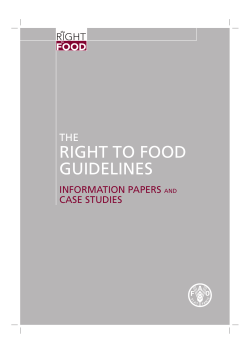 right to food guidelines - Food and Agriculture Organization of the
