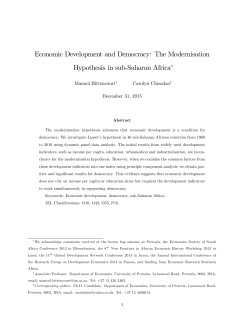 Economic Development and Democracy: The Modernisation