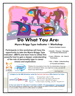 Do What You Are - Myers Briggs