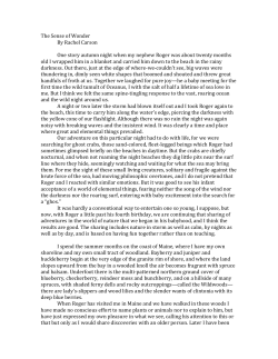 The Sense of Wonder By Rachel Carson One story autumn night