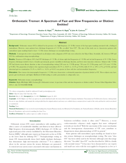 Figure 1 - Tremor and Other Hyperkinetic Movements