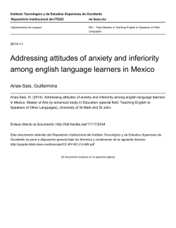 Addressing attitudes of anxiety and inferiority among english
