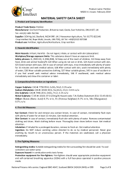 MATERIAL SAFETY DATA SHEET