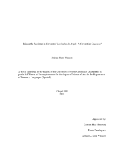 Tristán the Sacristan in Cervantes` Los baños de Argel: A Cervantine