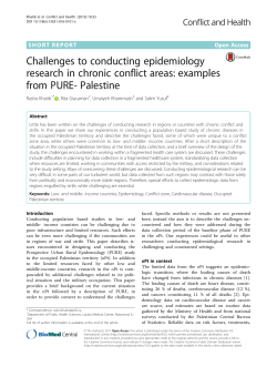 Challenges to conducting epidemiology research in chronic conflict
