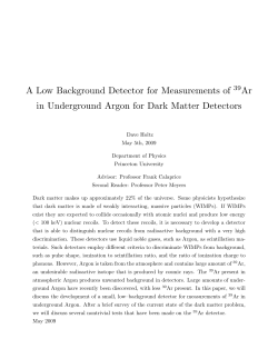 A Low Background Detector for Measurements of 39 Ar in
