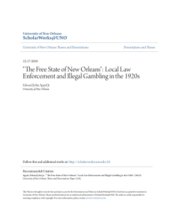"The Free State of New Orleans": Local Law Enforcement and Illegal