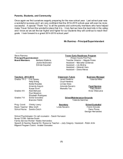 Parents, Students, and Community Once again we find ourselves