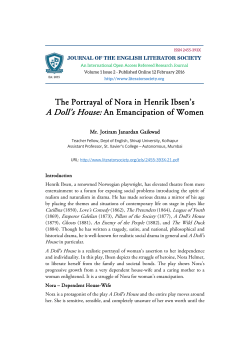 The Portrayal of Nora in Henrik Ibsen`s A Doll`s House